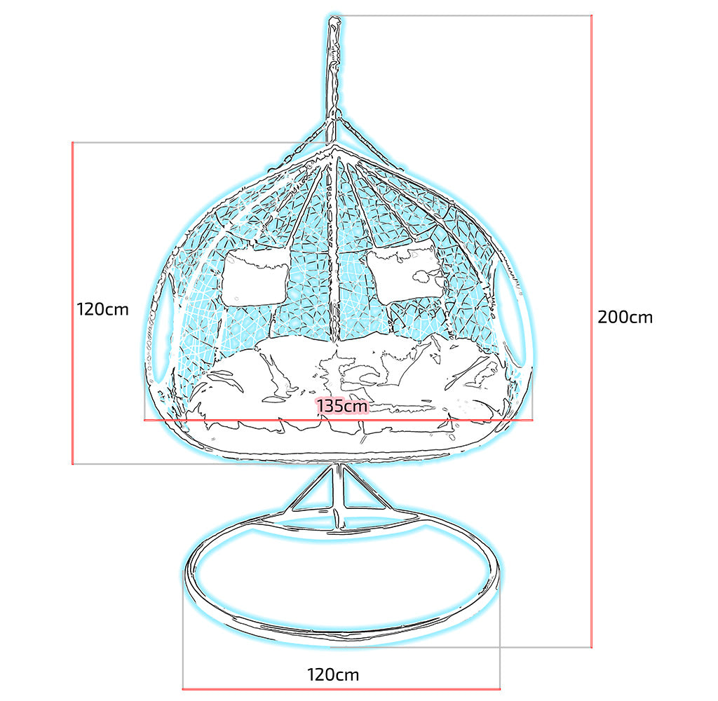 XL Polyrattan Hängesessel grau