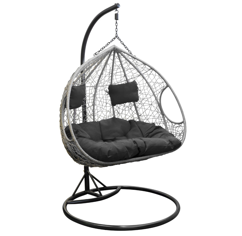 XL Polyrattan Hängesessel grau