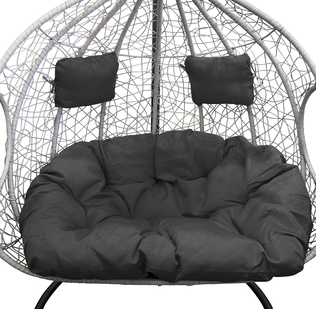 XL Polyrattan Hängesessel grau