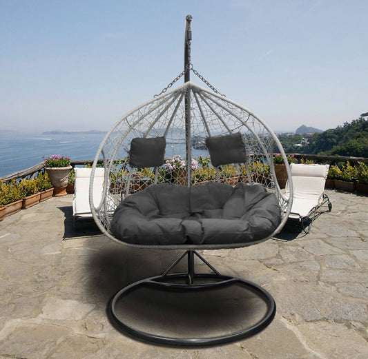 XL Polyrattan Hängesessel grau