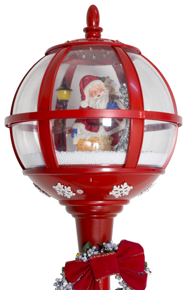 Schneiende LED Standlaterne Santa 180cm