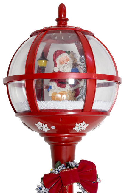 Schneiende LED Standlaterne Santa 180cm