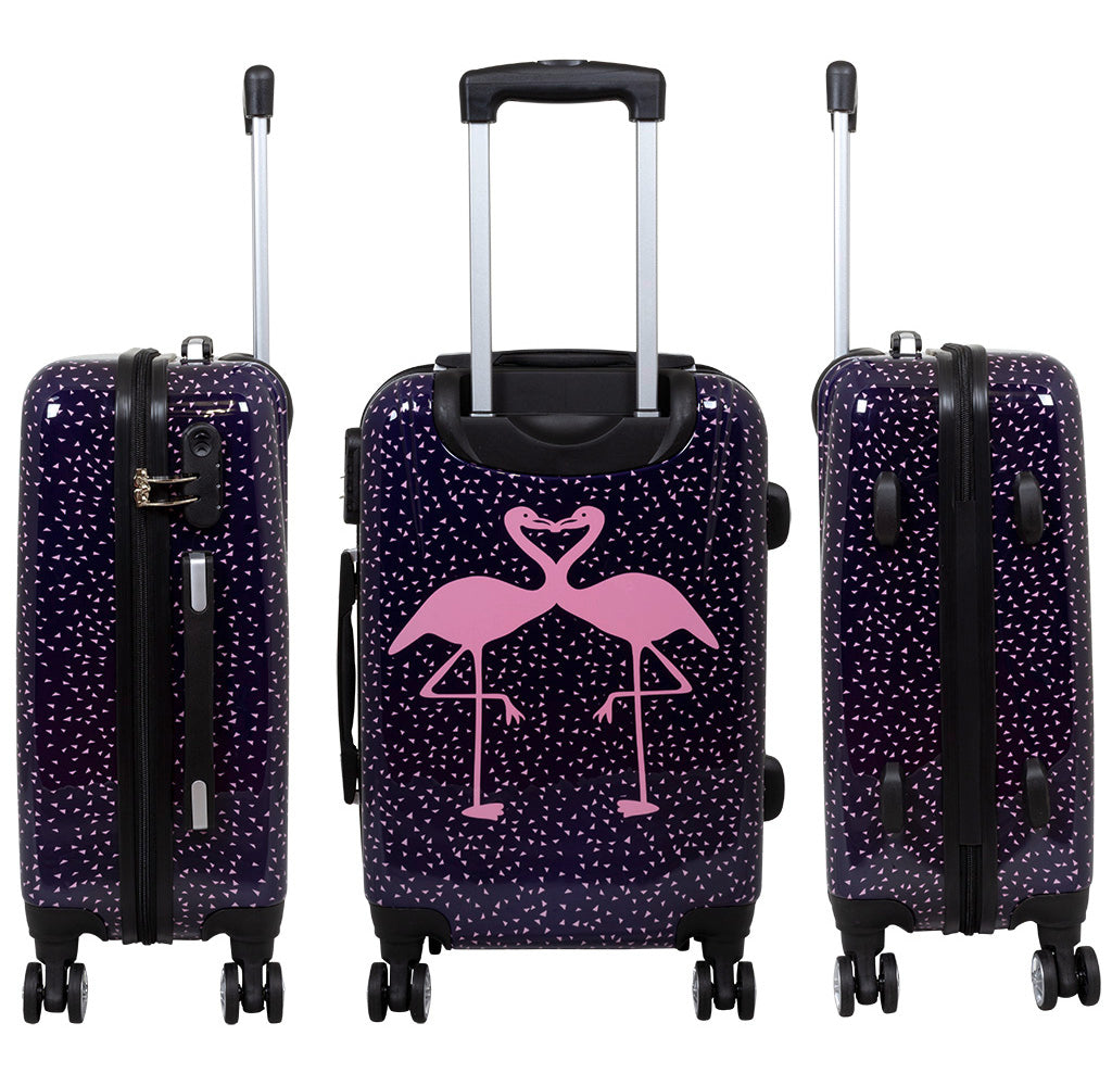 Motivkoffer und Kofferset 3tlg Flamingo