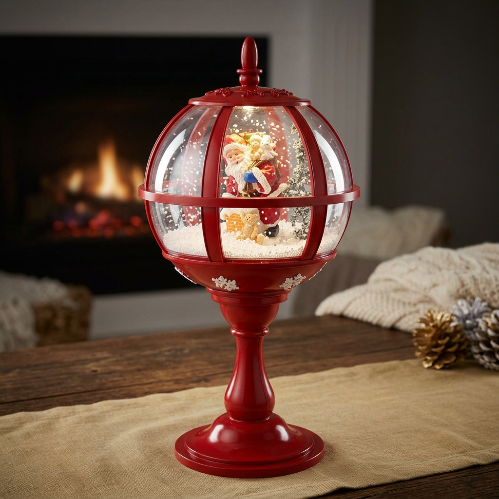 Schneiende LED Tischlaterne Santa 60cm
