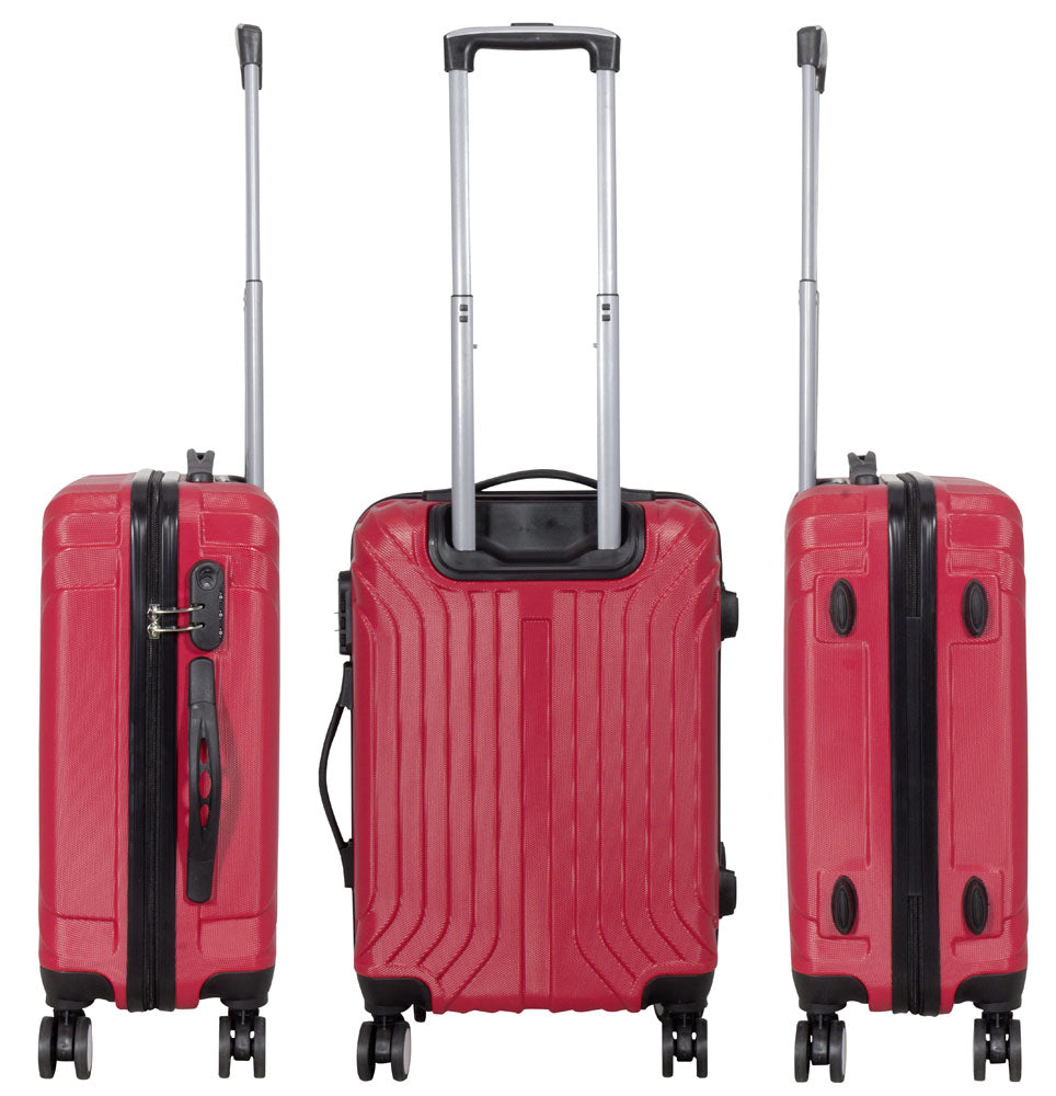 Hartschalen-Kofferset 3tlg Palma Farbe rot - XL-Reisekoffer - mittelgroßer Koffer - Handgepäck