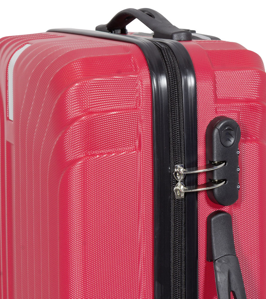 Hartschalen-Kofferset 3tlg Palma Farbe rot - XL-Reisekoffer - mittelgroßer Koffer - Handgepäck