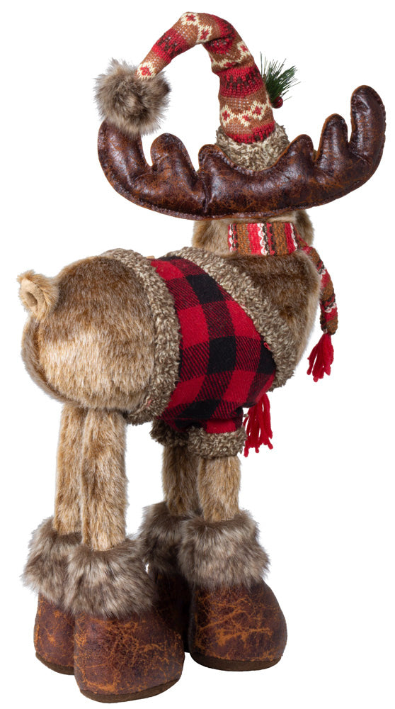 Dekorativer Weihnachts-Elch mit Wintermütze – 50 cm Weihnachtsfigur