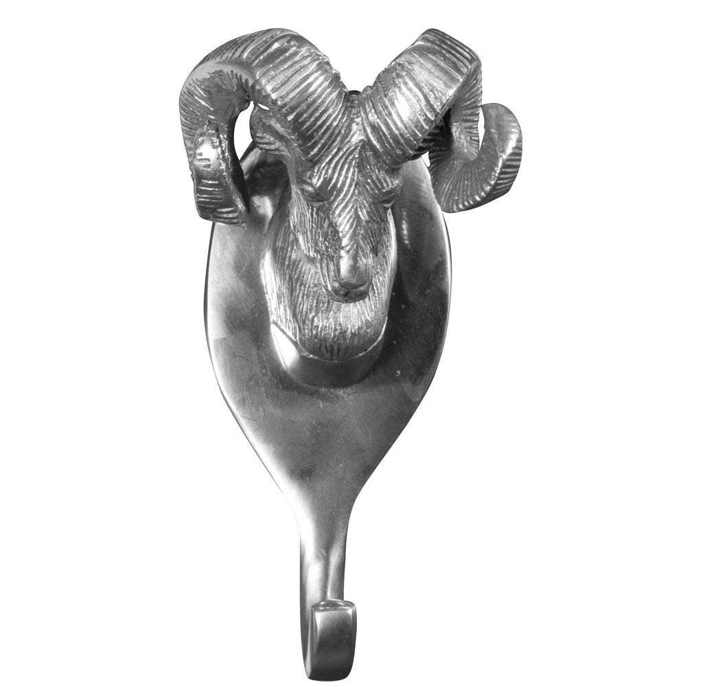 Deko Schafbock Kleiderhaken aus Aluminium 15x6cm