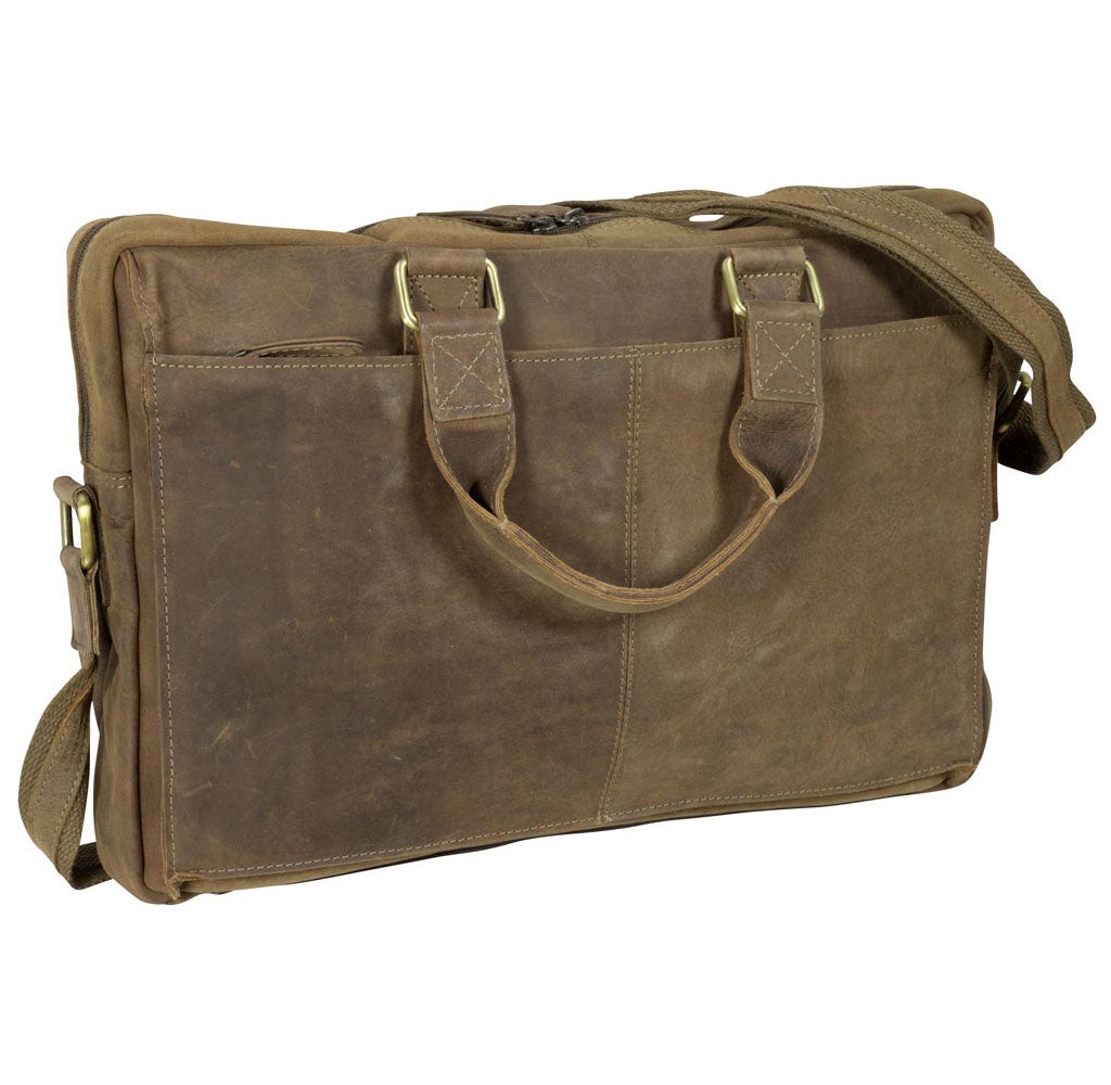 Echtleder Schultertasche braun 45x30x10cm