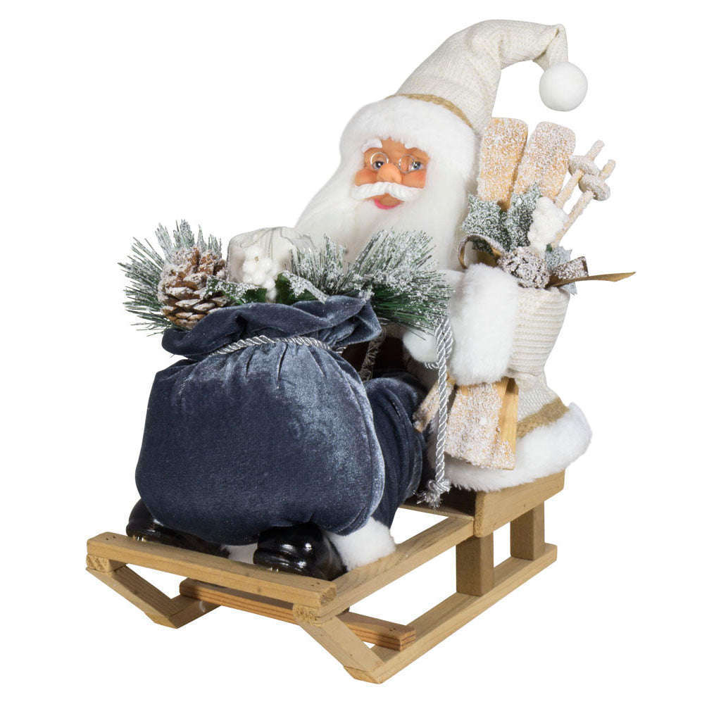 Weihnachtsmann Frank 45cm auf Schlitten