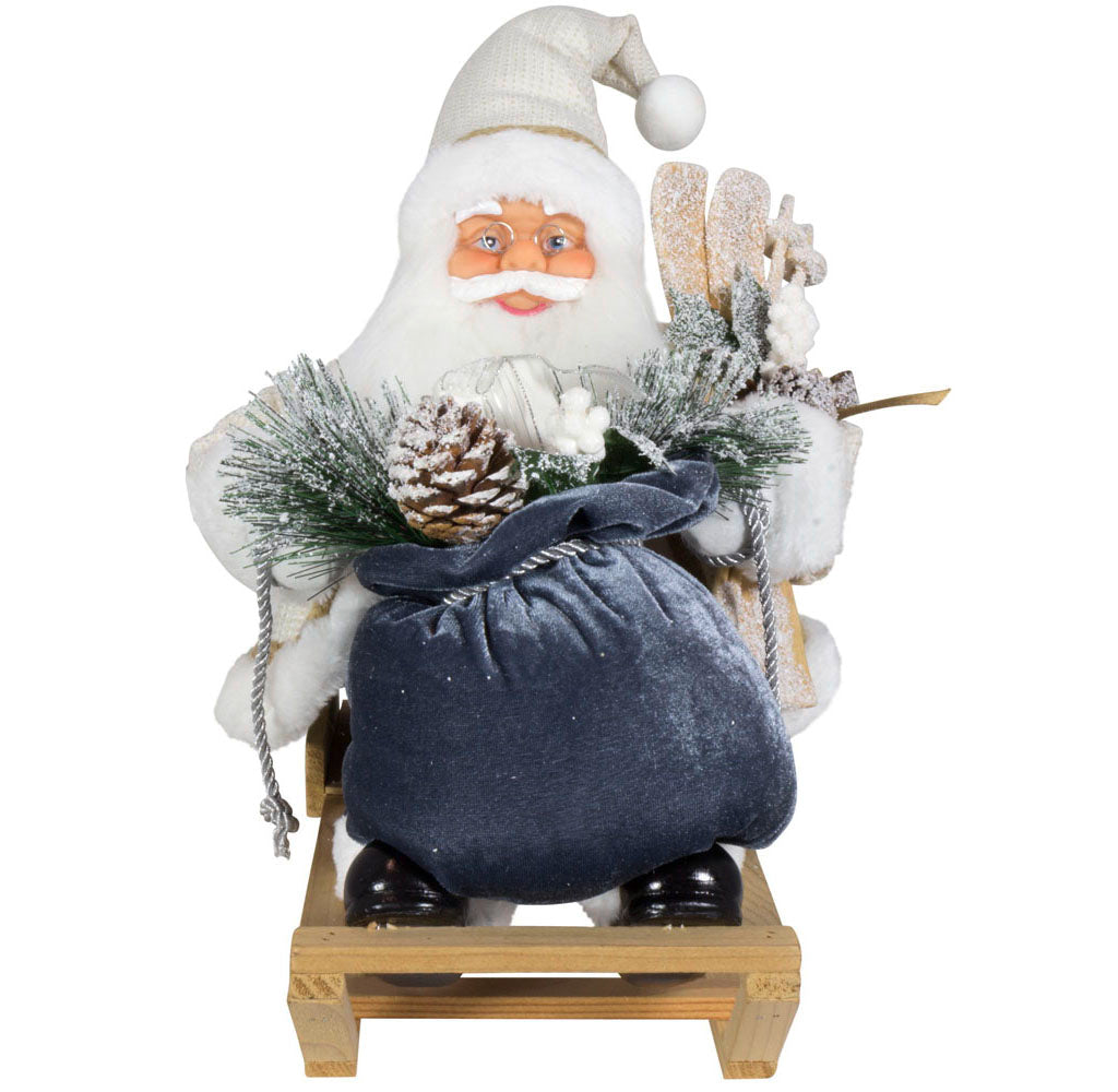 Weihnachtsmann Frank 45cm auf Schlitten