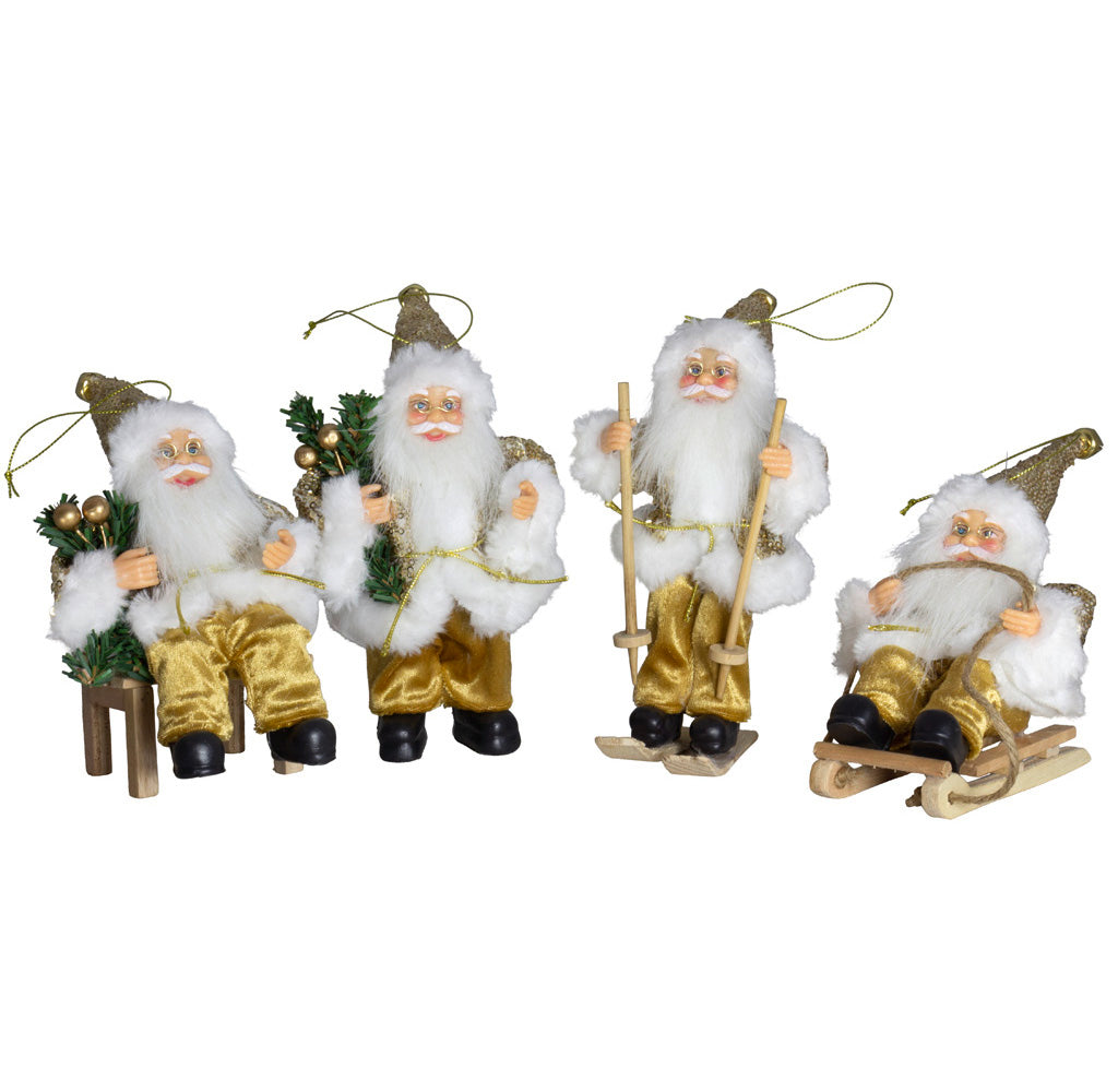 Weihnachtsmann 18cm, 4er Set, 4 Designs