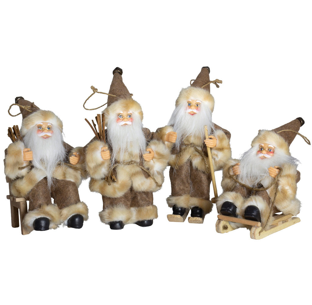 Weihnachtsmann 18cm, 4er Set, 4 Designs