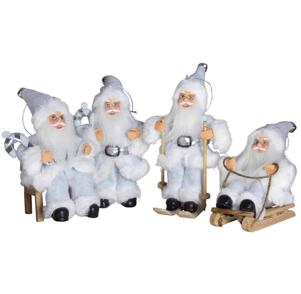 Weihnachtsmann 18cm, 4er Set, 4 Designs