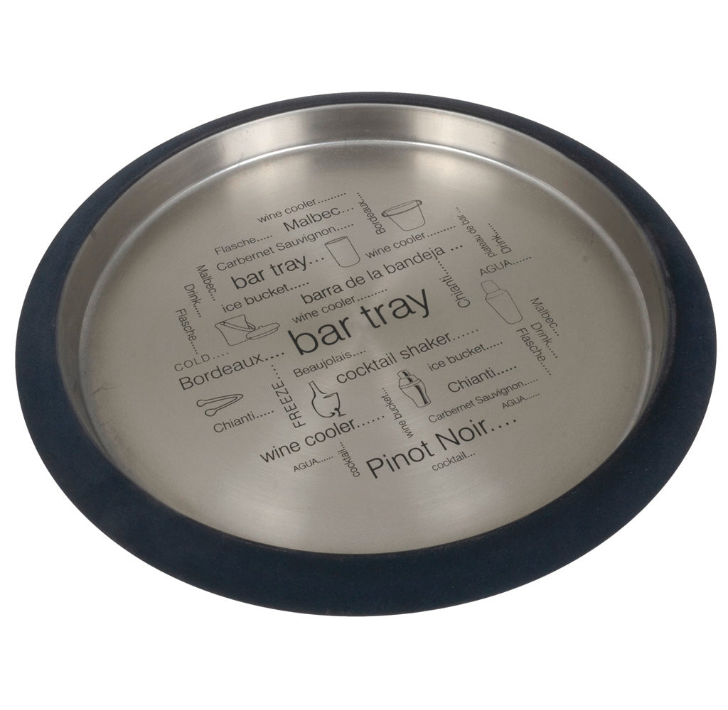 Serviertablett 2er Set rund 35cm Edelstahl