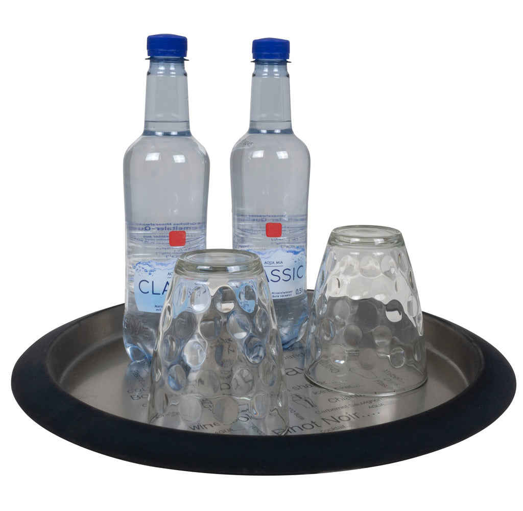 Serviertablett 2er Set rund 35cm Edelstahl