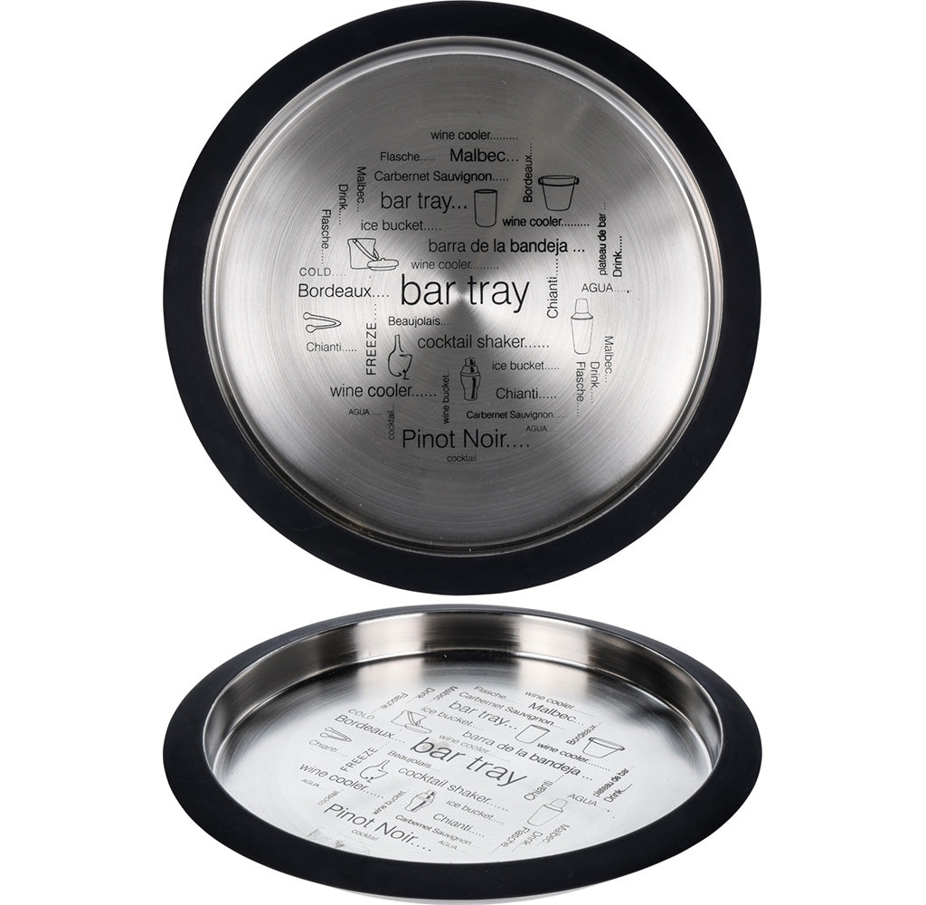 Serviertablett 2er Set rund 35cm Edelstahl