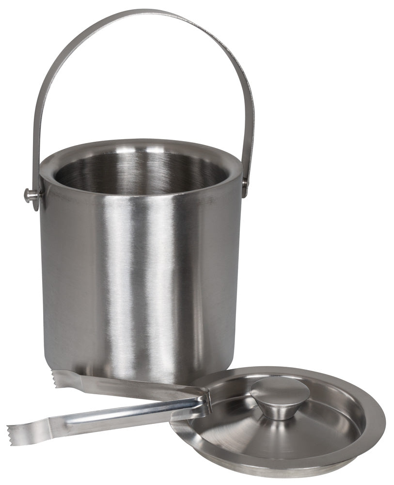 Eiseimer mit Zange aus Edelstahl – Doppelwandiger Luxus Eiswürfelbehälter mit Deckel für Bar & Party
