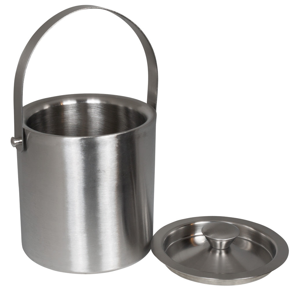 Eiseimer mit Zange aus Edelstahl – Doppelwandiger Luxus Eiswürfelbehälter mit Deckel für Bar & Party