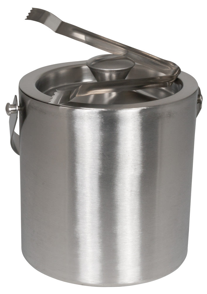 Eiseimer mit Zange aus Edelstahl – Doppelwandiger Luxus Eiswürfelbehälter mit Deckel für Bar & Party