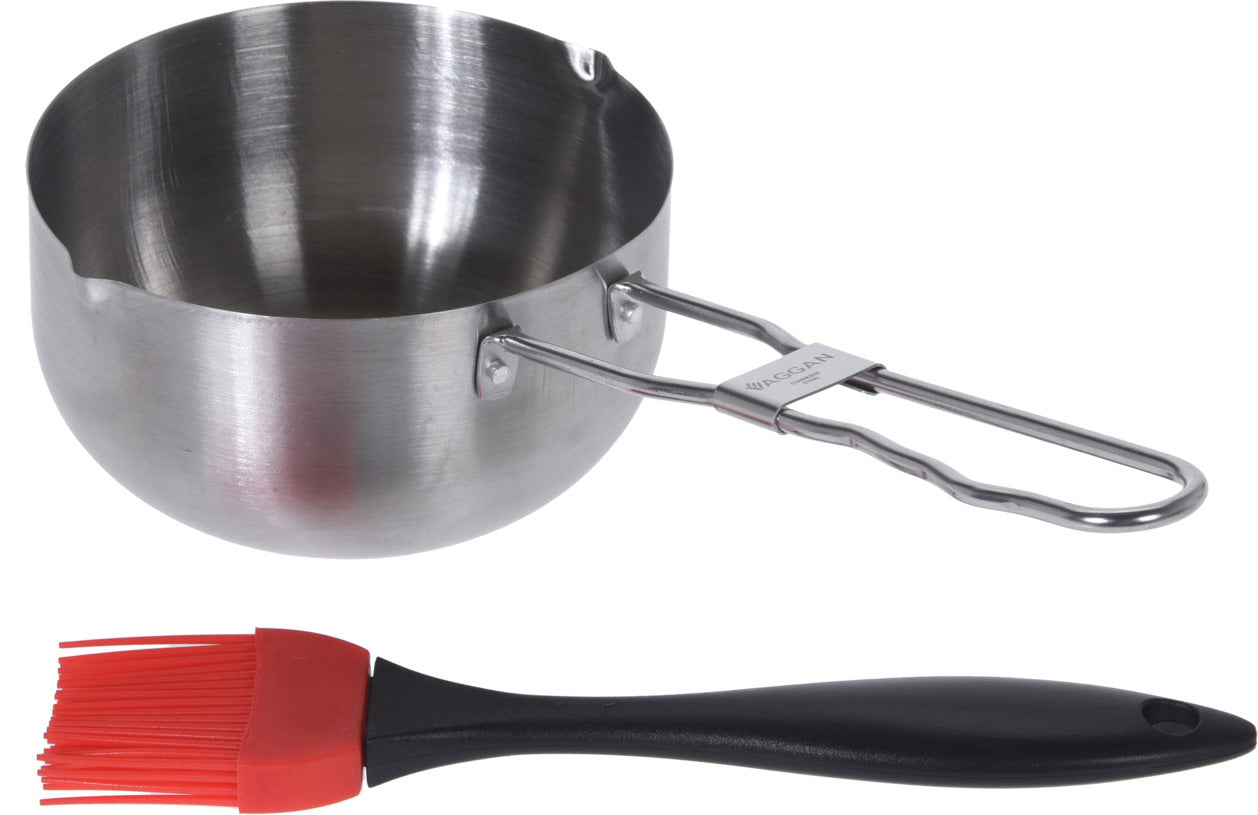 BBQ Profi Grillzubehör-Set 3tlg - Spezial-Grillreinigungsbürste + Mariniertopf + Backpinsel