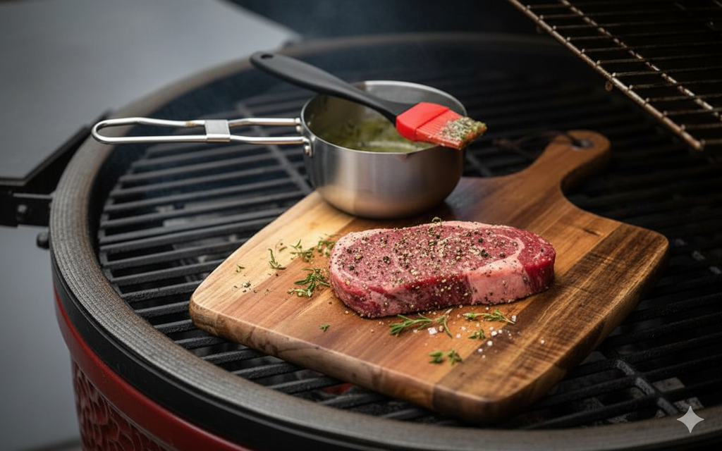 BBQ Profi Grillzubehör-Set 3tlg - Spezial-Grillreinigungsbürste + Mariniertopf + Backpinsel