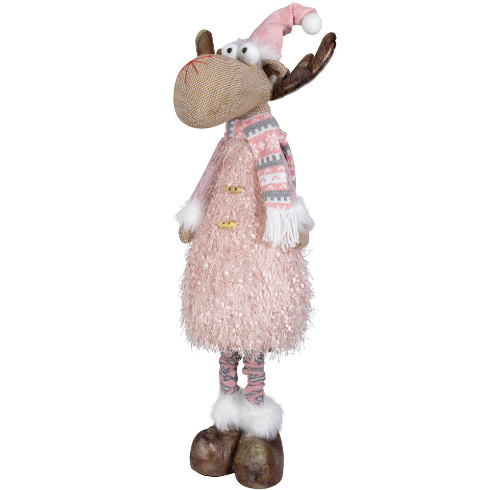 Elch ausziehbar 75-95cm mit LED, Pärchen, 2 Stück