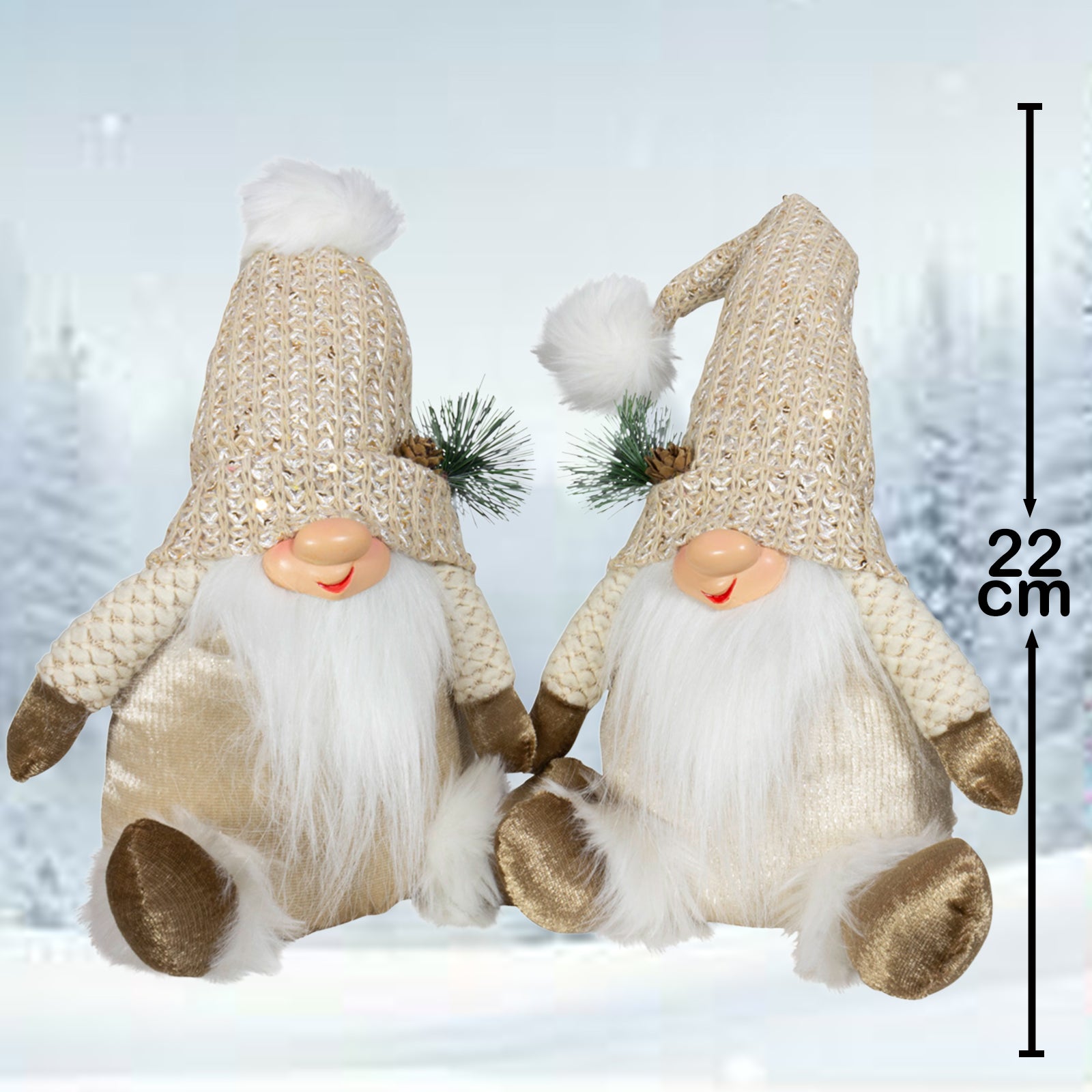 Wichtel 22cm sitzend, Pärchen, 2 Stück