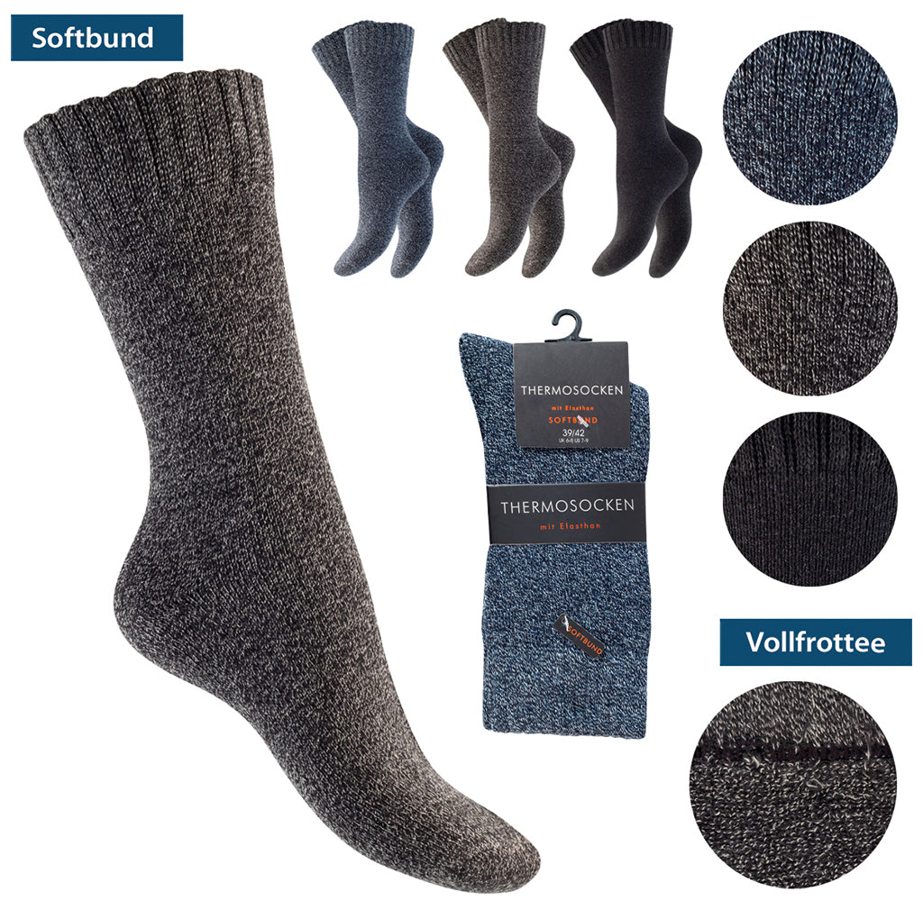 6 Paar Thermo Baumwollsocken für Herren