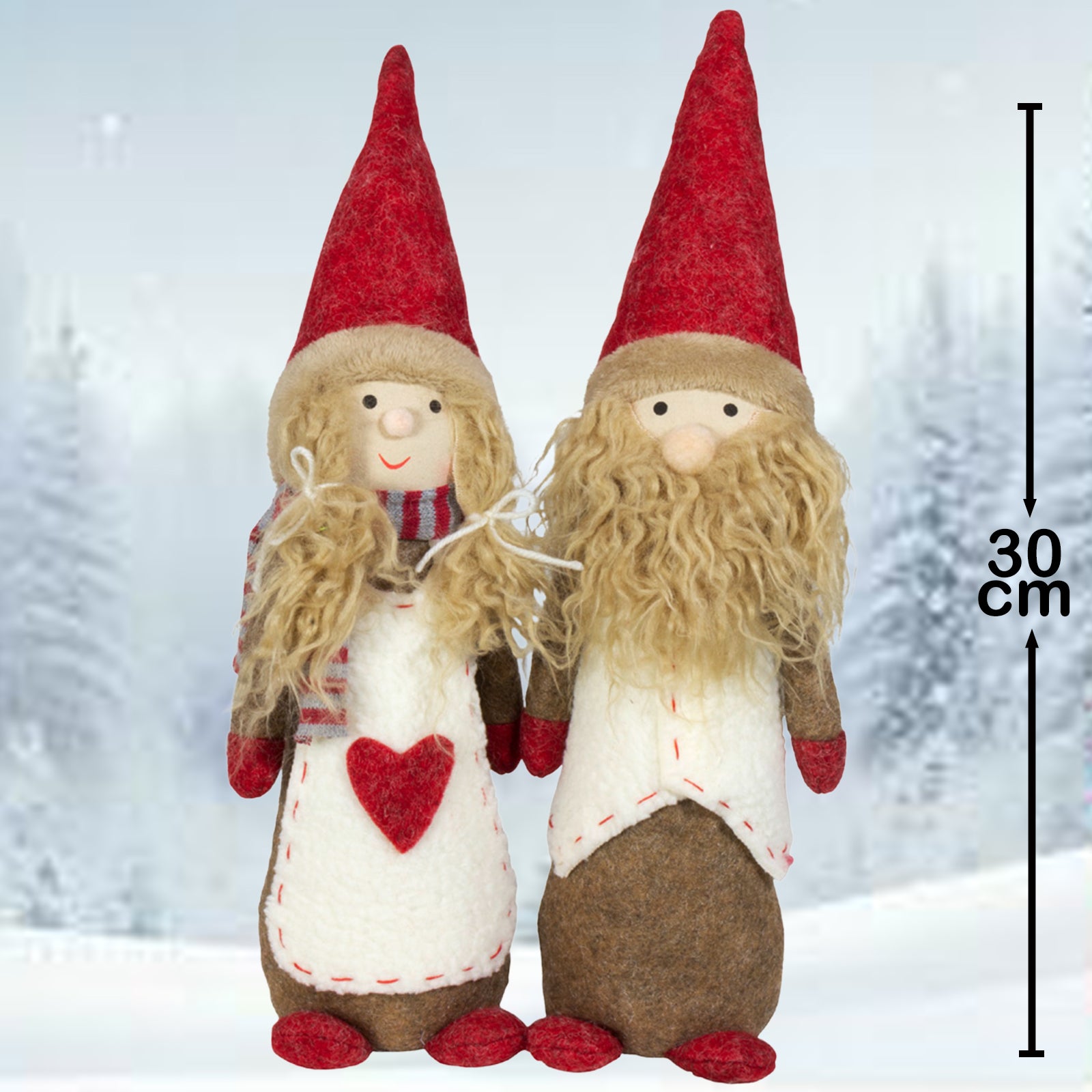 Wichtel 30cm sitzend, Pärchen, 2 Stück