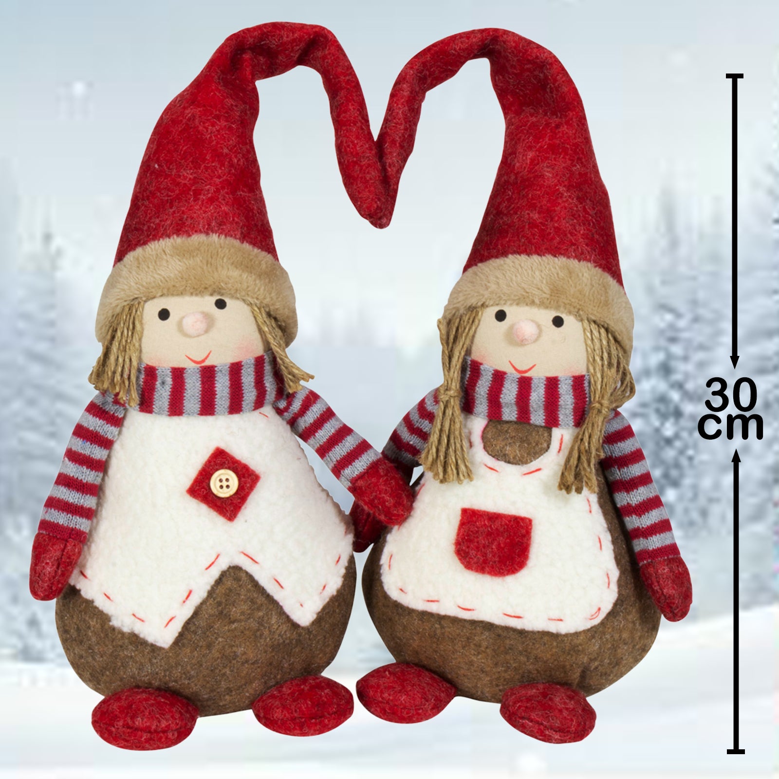 Wichtel 30cm sitzend, Pärchen, 2 Stück
