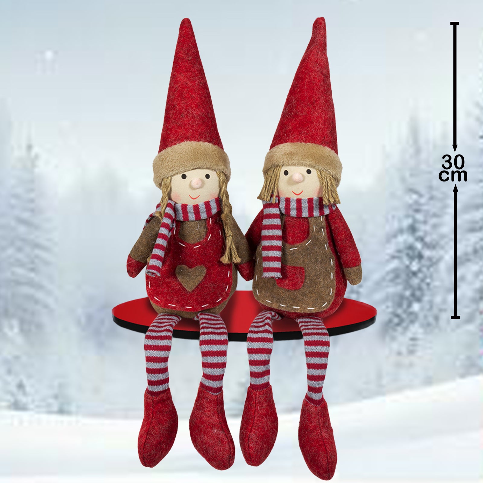 Wichtel 25cm Kantenhocker, Pärchen, 2 Stück
