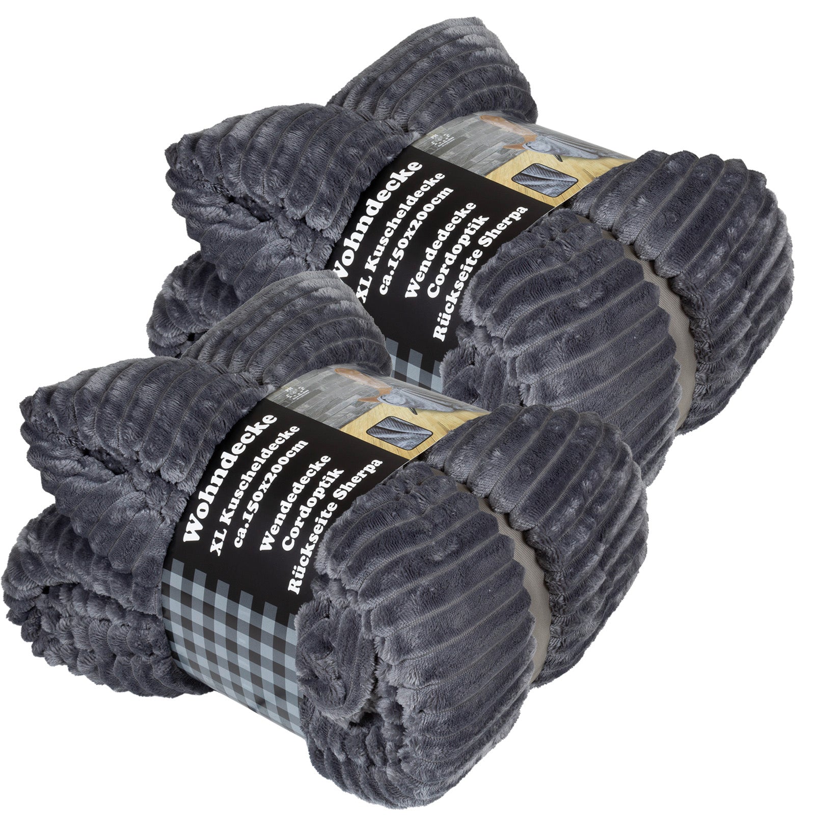 Kuscheldecke Cord-Optik 200x150cm