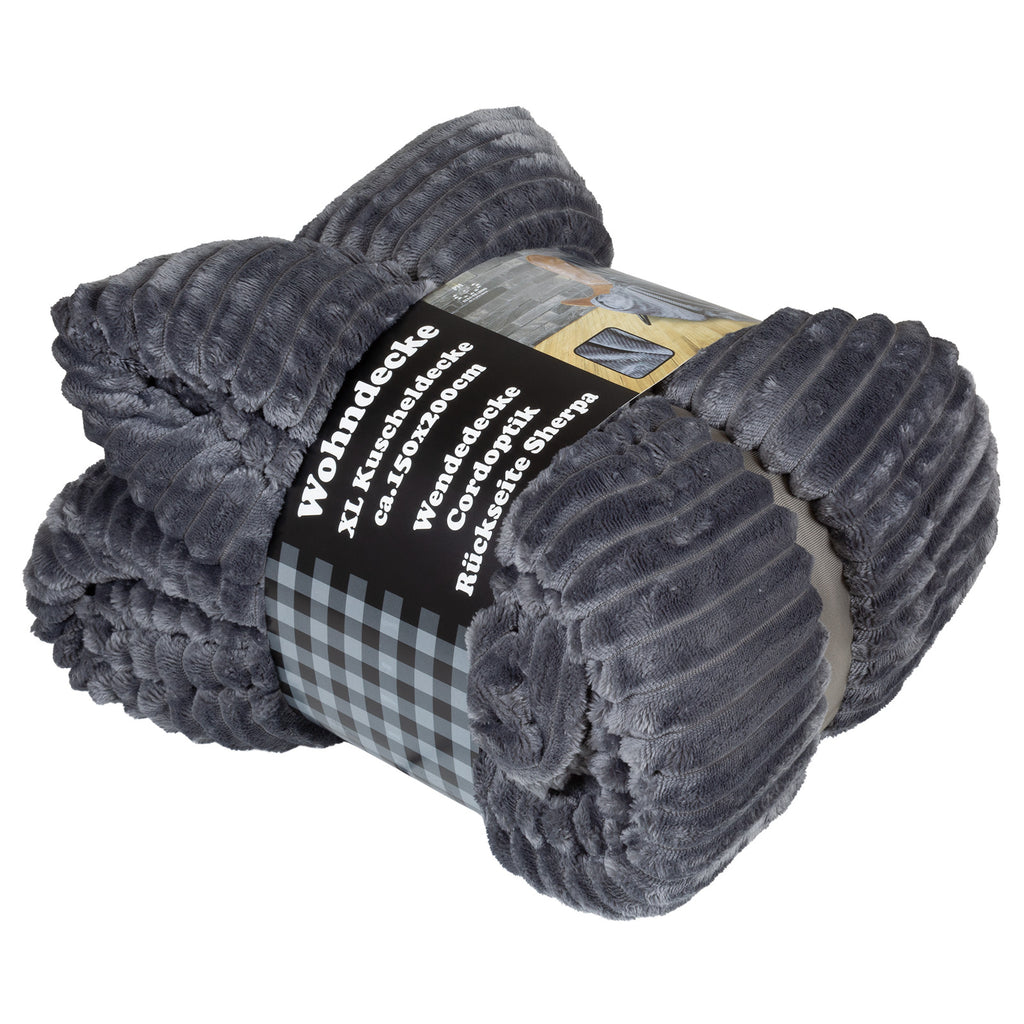 Kuscheldecke Cord-Optik 200x150cm