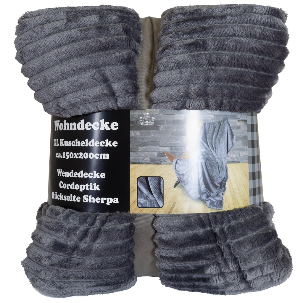 Kuscheldecke Cord-Optik 200x150cm