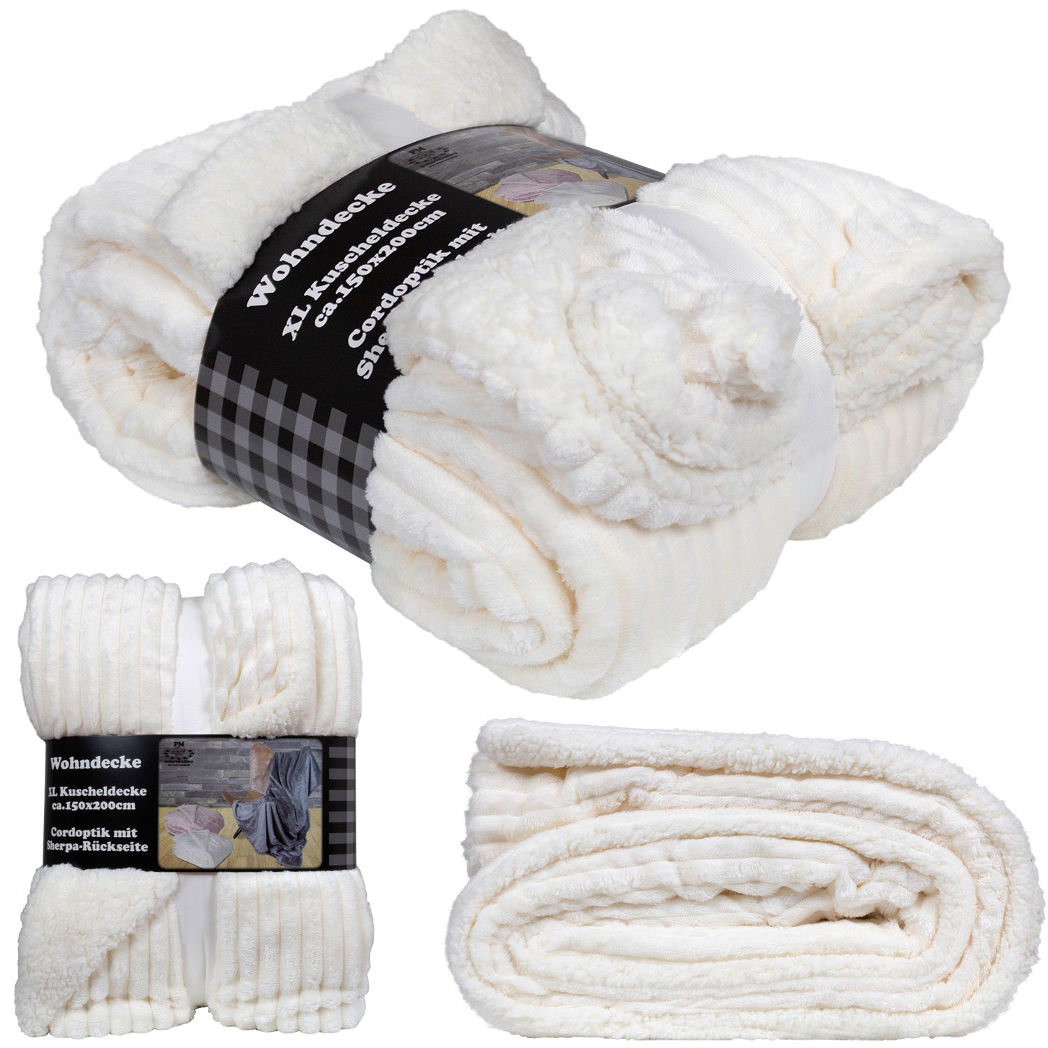 Kuscheldecke Cord-Optik 200x150cm