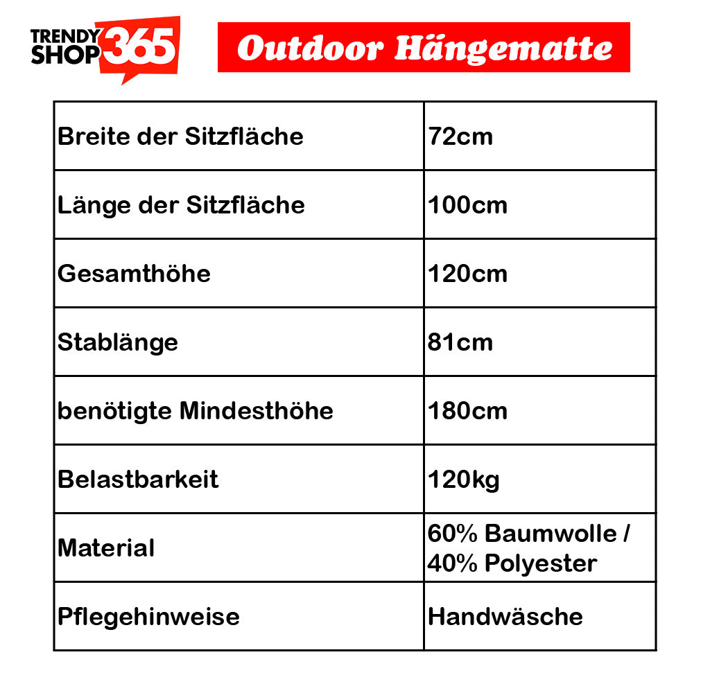 Hängesessel bis 120kg