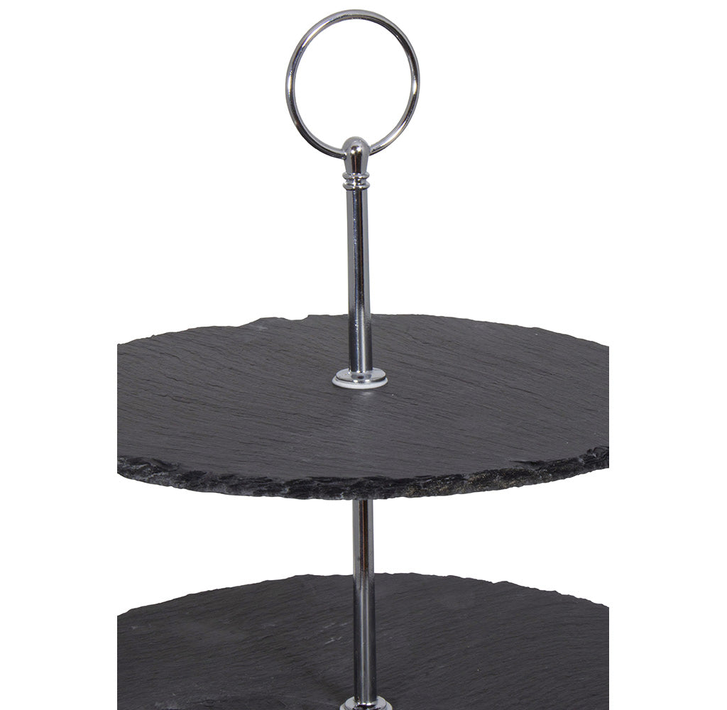 Etagere 3 Stöckig Schiefer schwarz