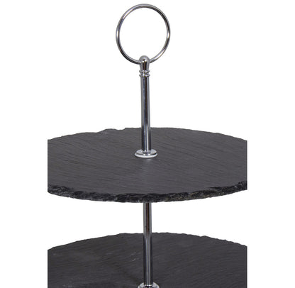 Etagere 3 Stöckig Schiefer schwarz