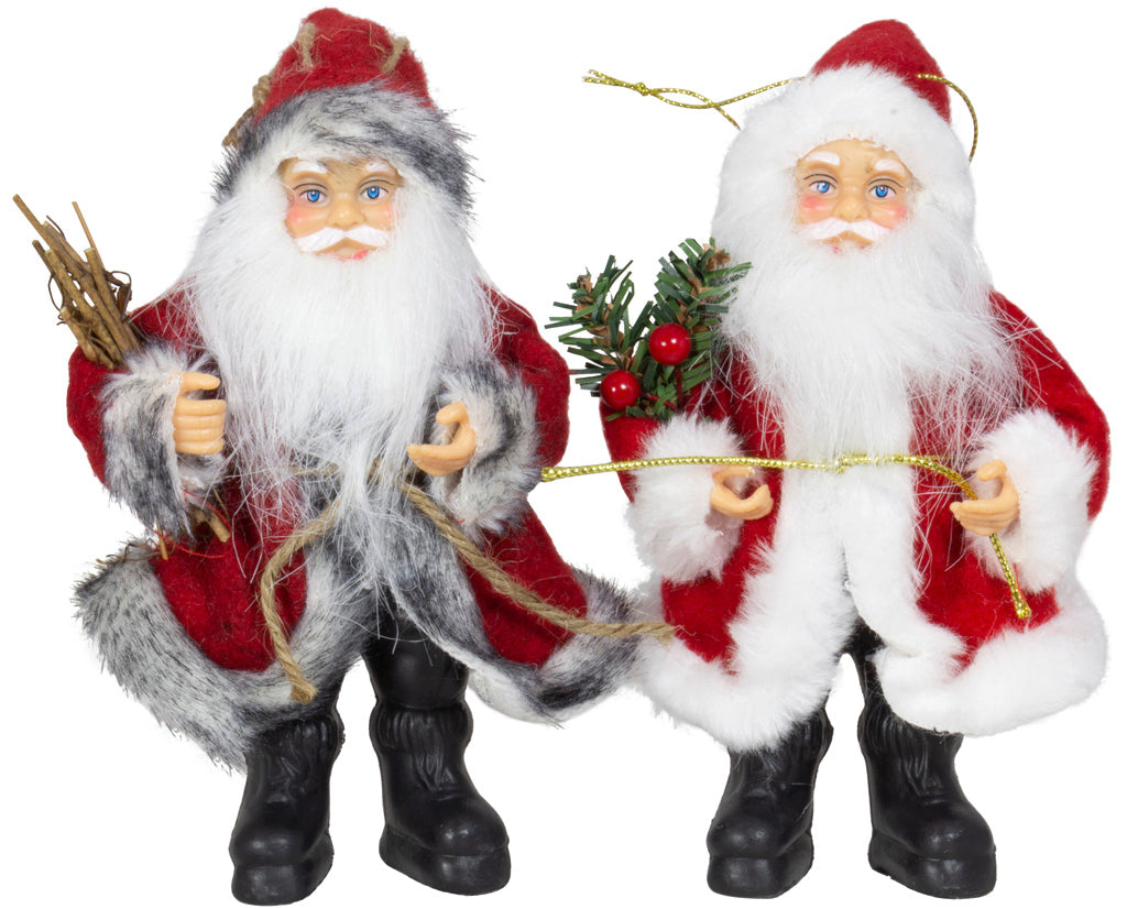 Weihnachtsmann Figuren 18cm + 30cm + 40 cm im Verkaufsdisplay 128tlg / Santas in 2 Designs