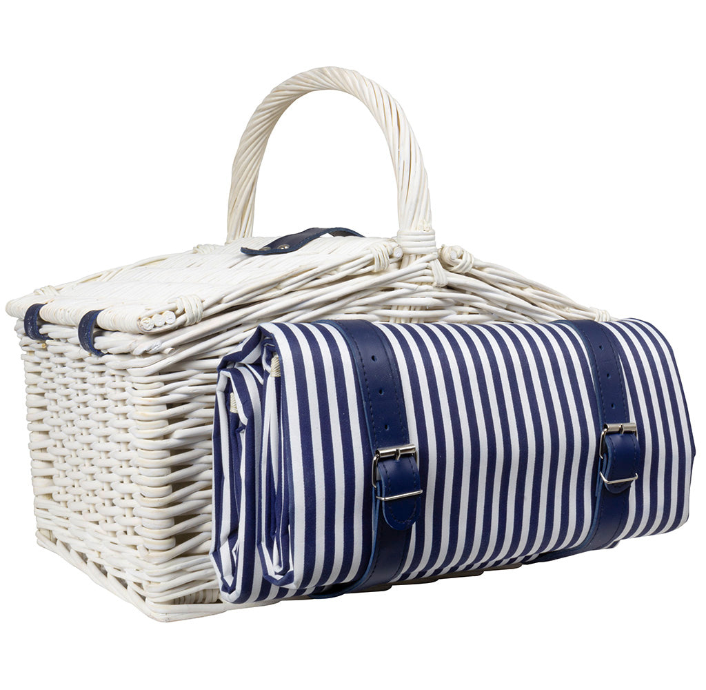 Picknickkorb Set mit Picknickdecke und Geschirr für 4 Personen