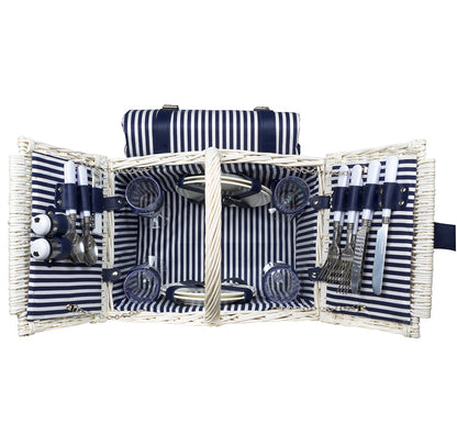 Picknickkorb Set mit Picknickdecke und Geschirr für 4 Personen
