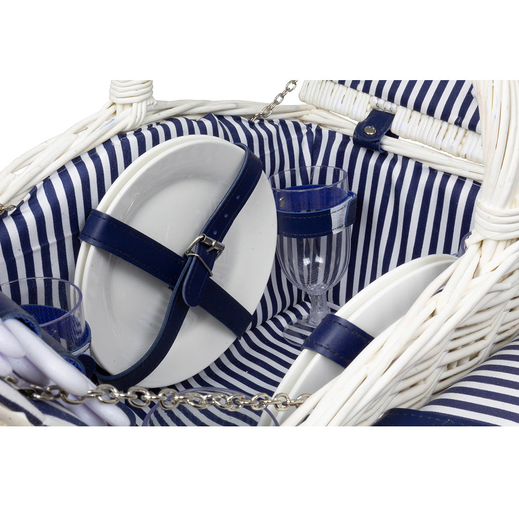 Picknickkorb Set mit Picknickdecke und Geschirr für 4 Personen