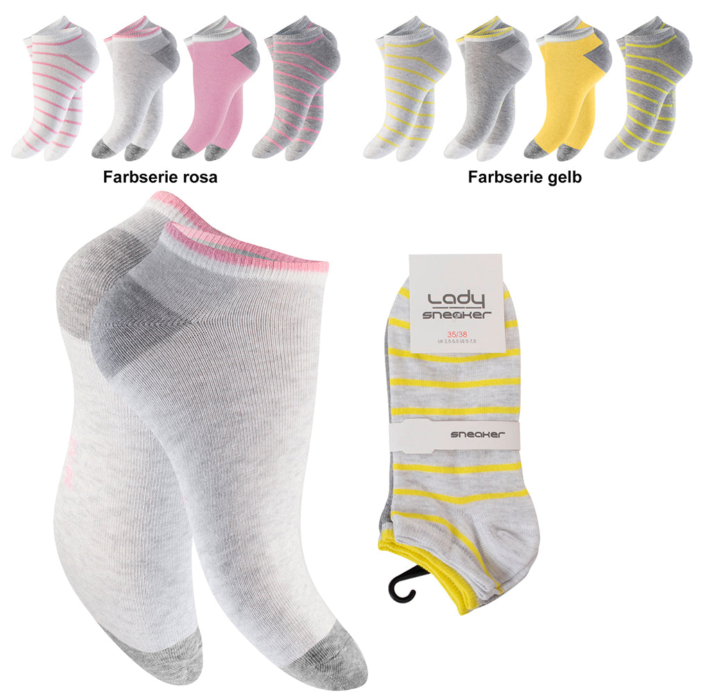 Damen-Sneaker Damensocken grau gestreift