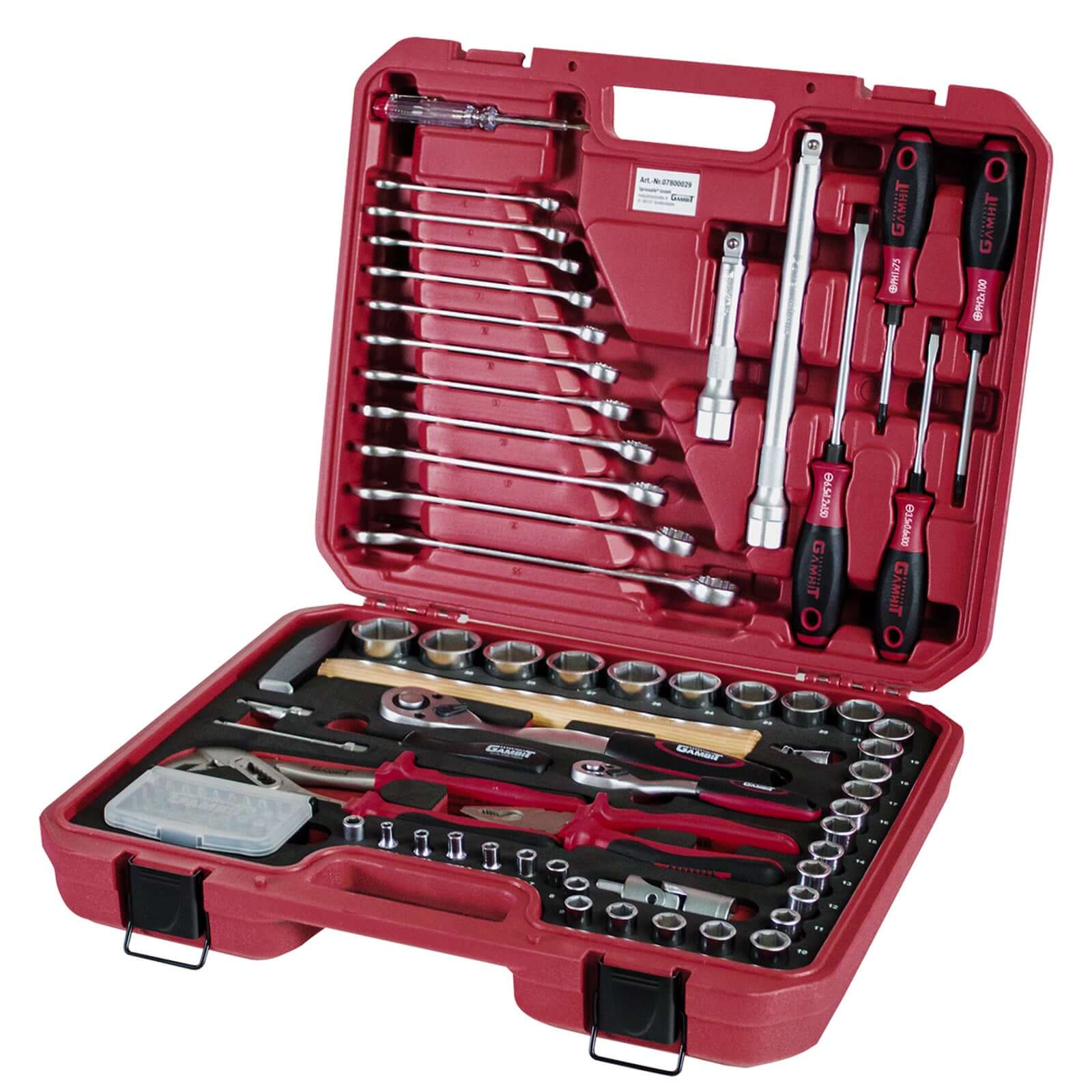 Werkzeugkombikasten / 1/4" + 1/2" 91-tlg GAMBIT TOOLS