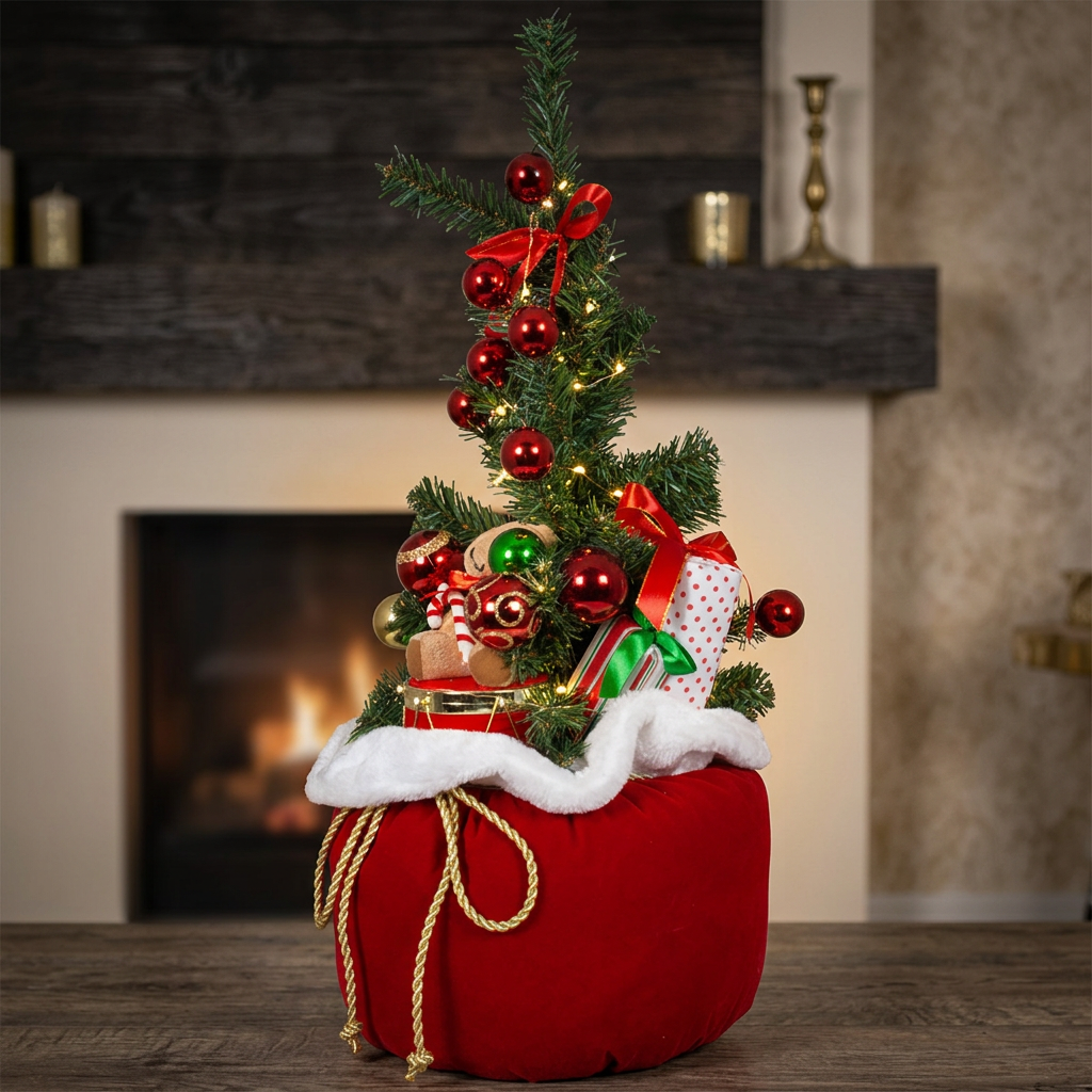 Gift Sack Red 65cm with LED