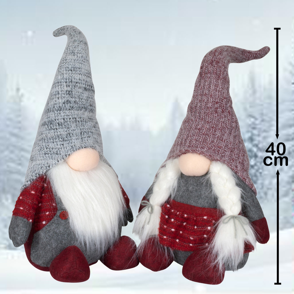 Wichtel 40cm sitzend, Pärchen, 2 Stück