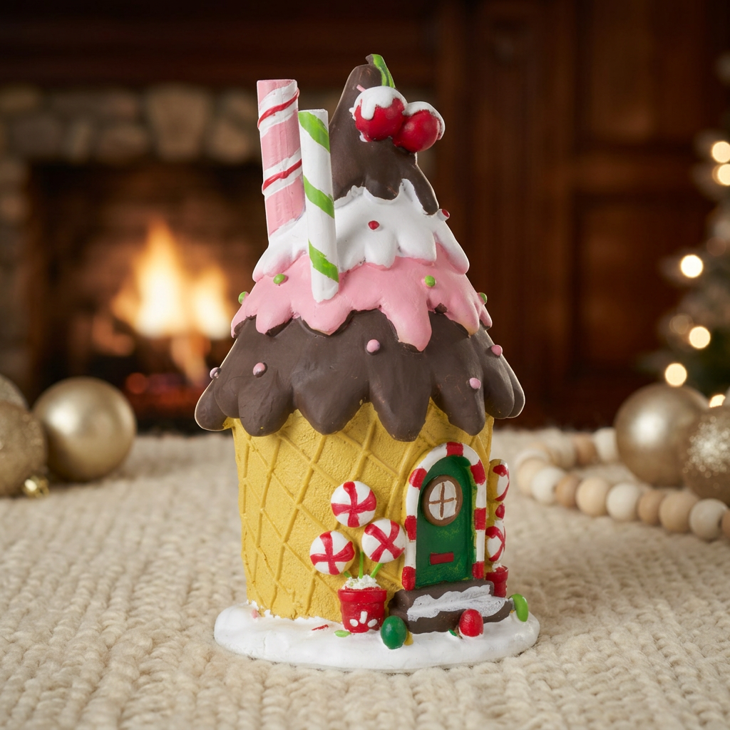 Gingerbread house 20cm ice cream sundae