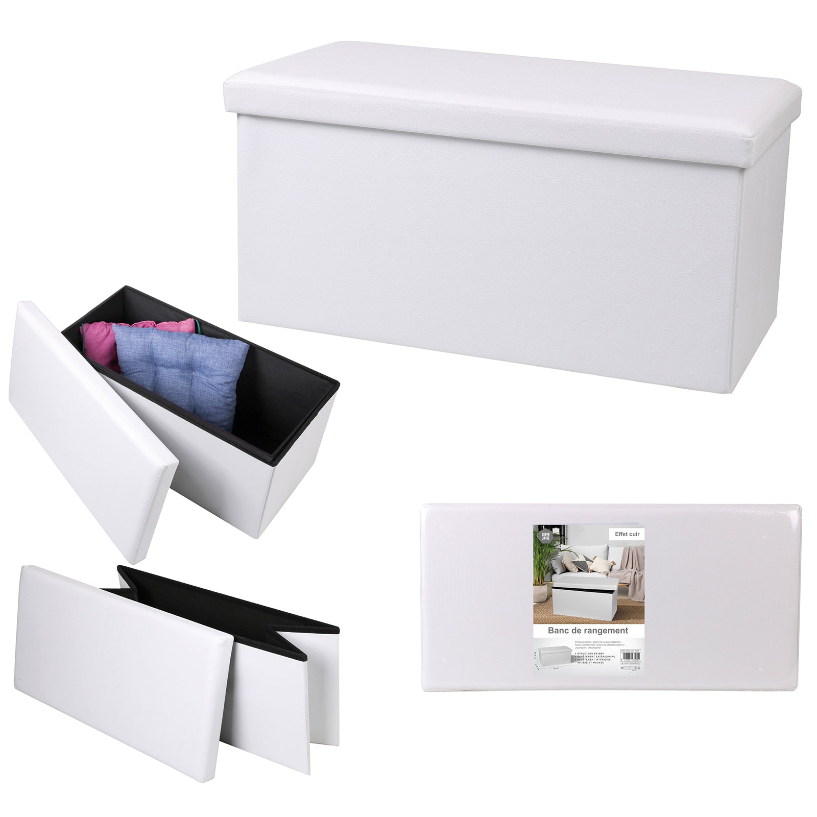 Sitzbank faltbare Aufbewahrungsbox 110l