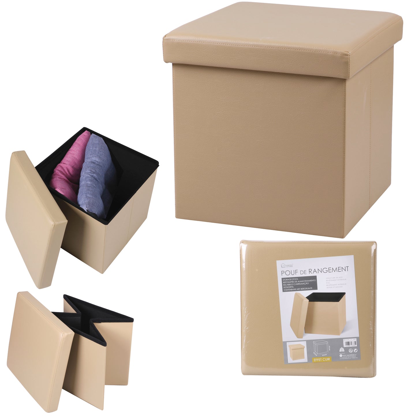 Sitzhocker faltbare Aufbewahrungsbox 50l